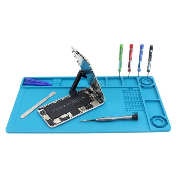 Blue Silicone Anti-Heat Mat with Magnetic Boxes