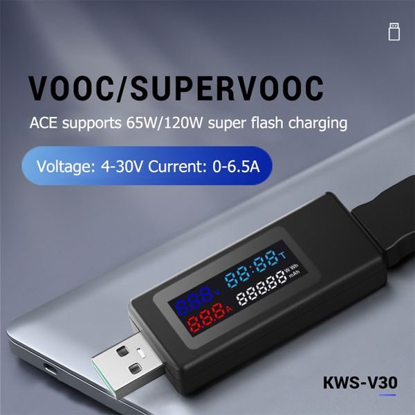 KEWEISI KWS-V30 USB tester napätia, prúdu a kapacity s IPS displejom