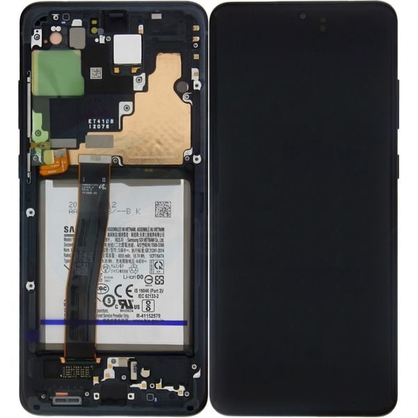 Samsung Galaxy S20 Ultra LCD G988 Amoled displej včetně rámečku + baterie (Service Pack) Cosmic Black