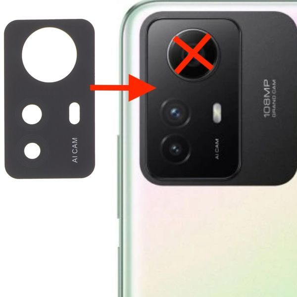 Xiaomi Redmi Note 12S krytka čočky fotoaparátu (bez hlavní kamery)