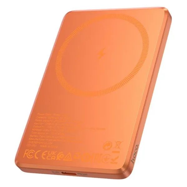 Powerbanka HOCO Q26 5000 mAh, 20 W PD, MagSafe, bezdrôtové nabíjanie, oranžová