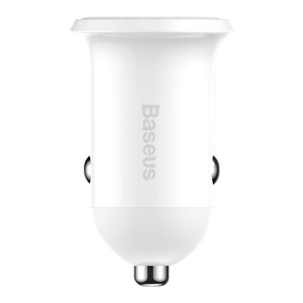 Nabíjecí adaptér do auta Baseus Grain Pro 24W, 2.4A, 2x USB-A (bílý)