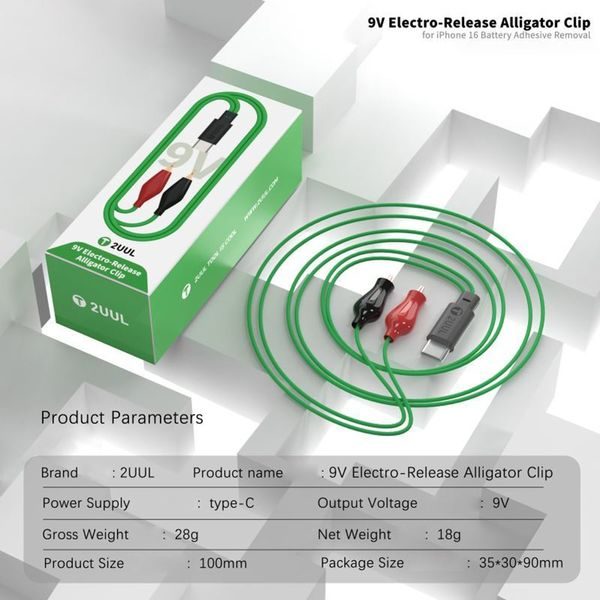 2UUL PW03 – 9V elektro nástroj pro odstranění bateriového lepidla iPhone 16
