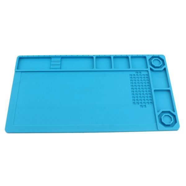 Blue Silicone Anti-Heat Mat with Magnetic Boxes
