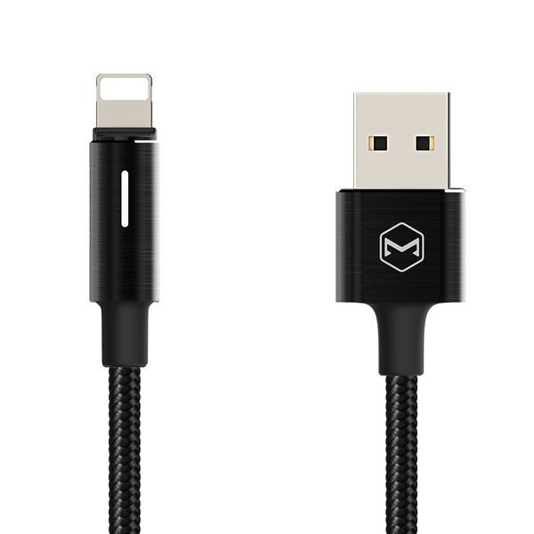 MCDODO nabíjecí datový kabel Lightning 8pin Apple smart LED 1.2m černý