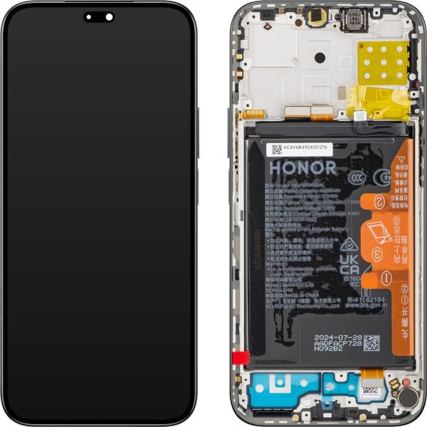 Honor 200 Lite / X8b LCD displej dotykové sklo vrátane rámika a batérie originálne (Service Pack) Midnight Black