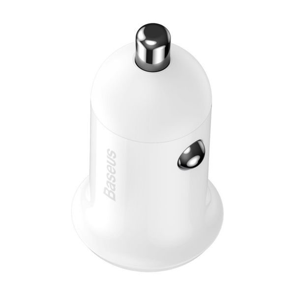Nabíjecí adaptér do auta Baseus Grain Pro 24W, 2.4A, 2x USB-A (bílý)