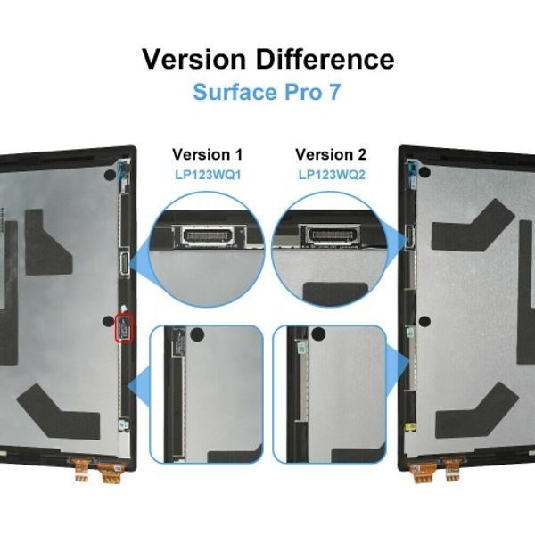Microsoft Surface Pro 7 LCD Display Touch Glass (LP123WQ1)