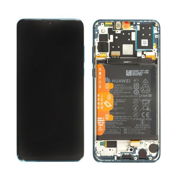 Huawei P30 Lite New Edition displej dotykové sklo modrý (Service Pack)
