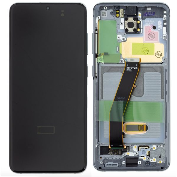 Samsung Galaxy S20 LCD G980/G981 Amoled displej včetně rámečku (Service Pack) Cosmic Gray