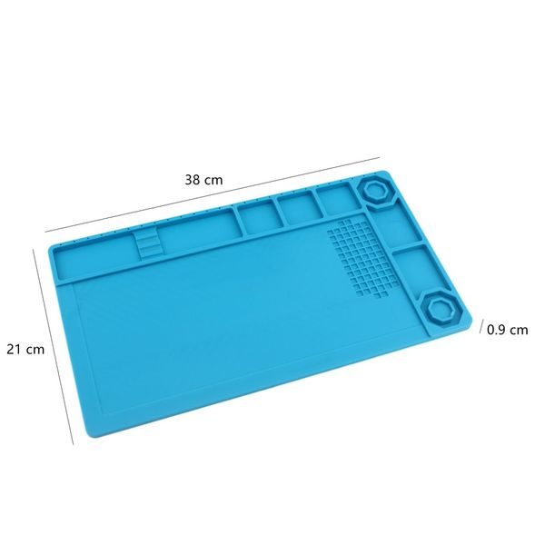 Blue Silicone Anti-Heat Mat with Magnetic Boxes