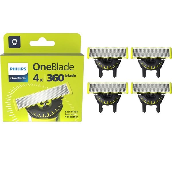 Philips OneBlade 360 QP440/50 – Replacement Blades 360, Pack of 4