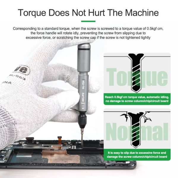 RELIFE RL-724A Precision 5-Piece Torque Screwdriver Set for Mobile Phones and Tablets