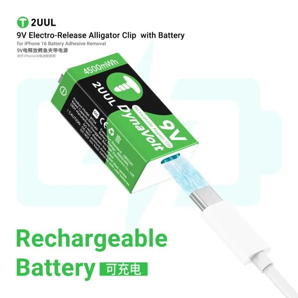 2UUL BT04 – bezdrátový 9V nástroj pro odstranění lepidla baterie iPhone 16 (4500 mWh)