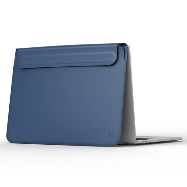 Kožený obal MacBook Pro 13" 2016/2017/2018/2019/2020/M1 tenké pouzdro WIWU modré