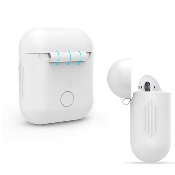 Apple Airpods ochranný silikonový kryt obal na beztrádová sluchátka bílý