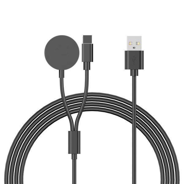 USB nabíjecí kabel 2v1 – Lightning + bezdrátová nabíječka pro Apple Watch (100 cm)