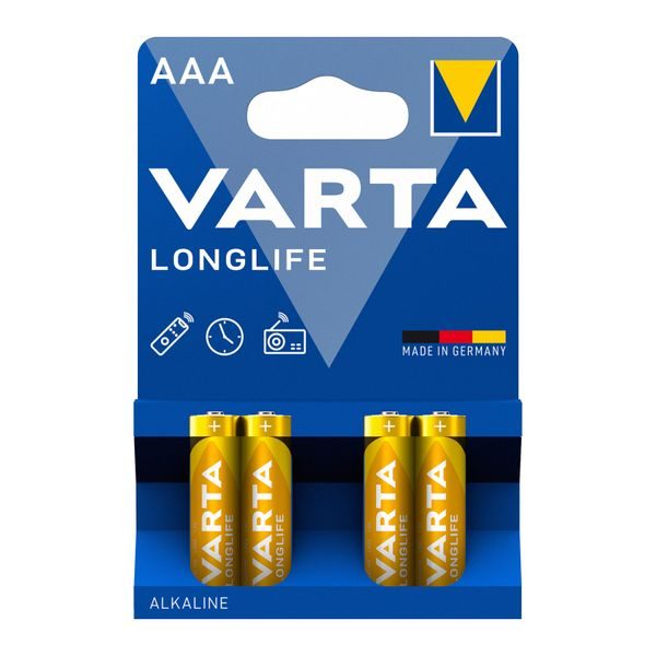 VARTA Longlife Alkaline Micro Batteries, AAA (4 pieces)