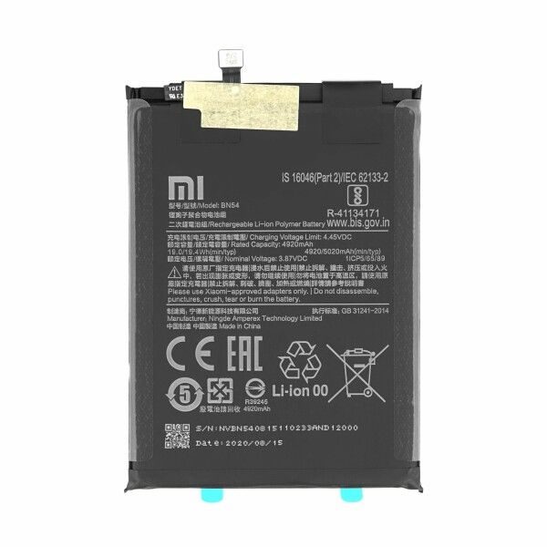 BN54 Battery for Xiaomi Redmi 9 / Note 9 (Service Pack)