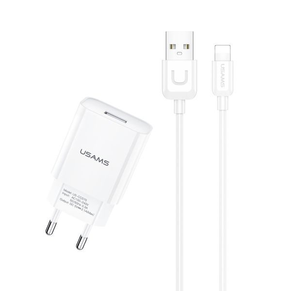 Nabíječka adaptér + lightning kabel 8 pin bílý 2.1A