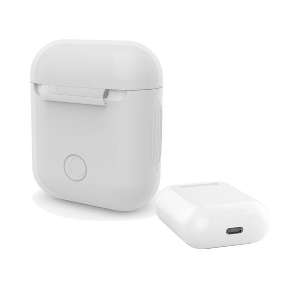 Apple Airpods ochranný silikonový kryt obal na beztrádová sluchátka bílý