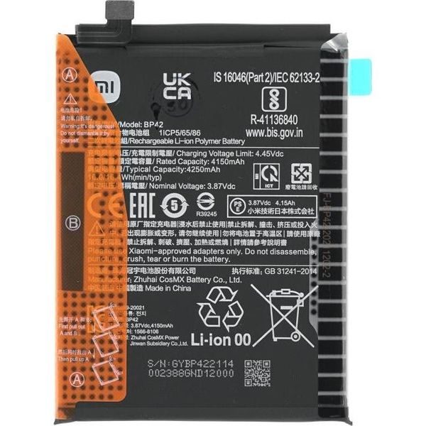 Original BP42 Battery for Xiaomi Mi 11 Lite 4G / 5G (Service Pack)