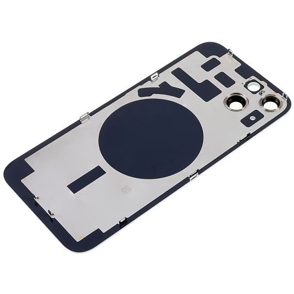 Zadní kryt baterie iPhone 14 modrý včetně krytky kamery a plechu pro přichycení