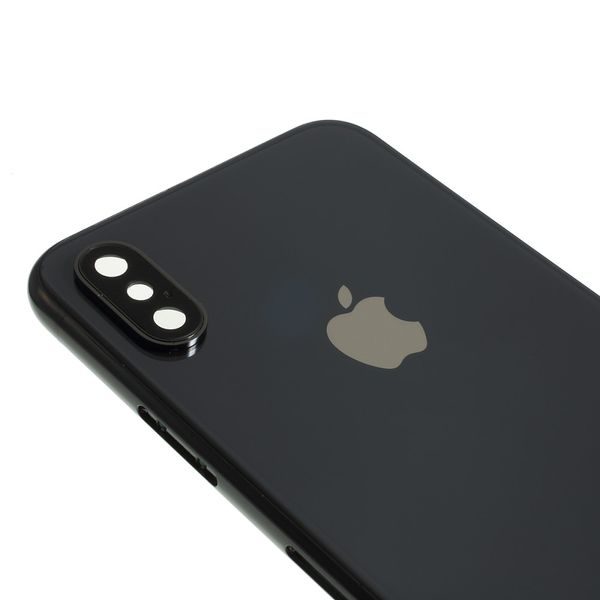 Apple iPhone XS zadní kryt baterie černý včetně středového rámečku telefonu šedý