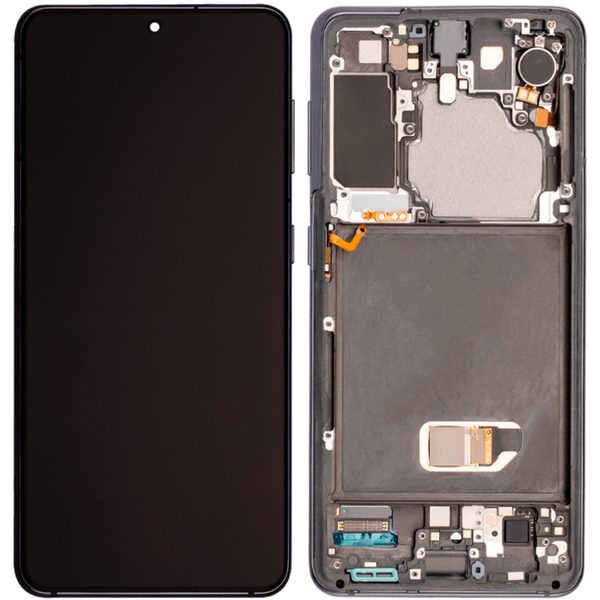 Samsung Galaxy S21 G991 Amoled LCD touch screen digitizer with frame Phantom Grey (Service Pack)