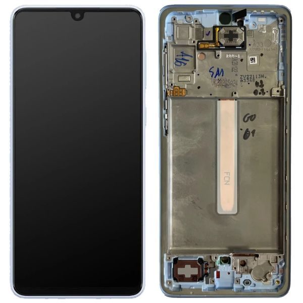 Samsung Galaxy A33 5G LCD displej dotykové sklo včetně rámečku A336 (Service Pack) modrý