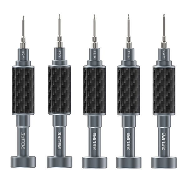 RELIFE RL-729A 5-Piece Magnetic Screwdriver Set CARBON – Repair Tools