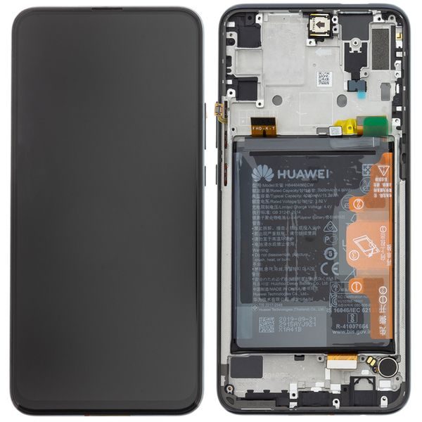 Huawei P Smart Z LCD displej dotykové sklo včetně rámečku a baterie černý (Service Pack)