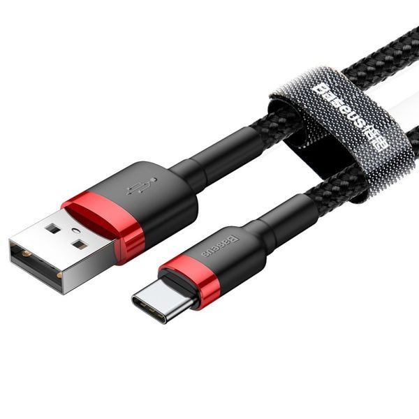 USB-A na USB-C kabel Baseus Cafule 18W 3A (0.5m) červený CATKLF-D91
