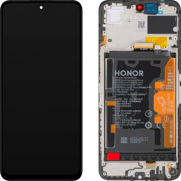 Honor 200 Smart LCD displej dotykové sklo originál + batéria (Service Pack) Midnight Black