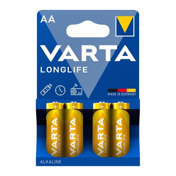 VARTA Longlife Alkaline Batteries, AA (4 pieces)