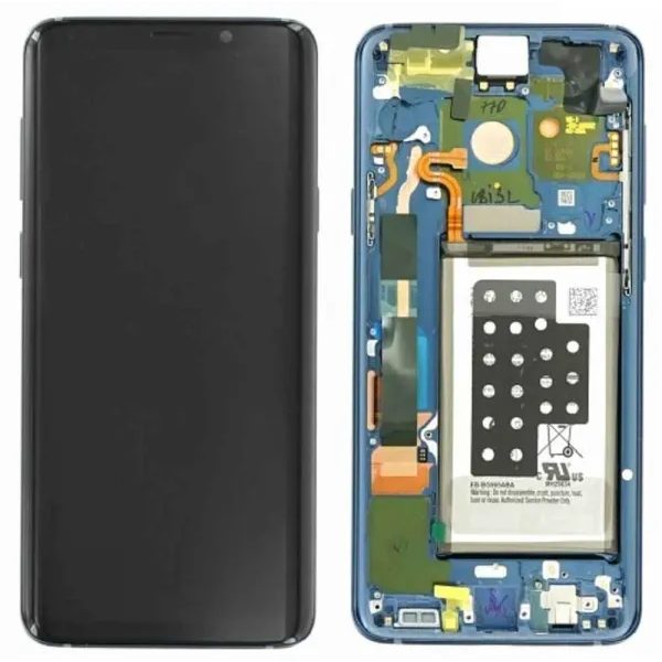 Samsung Galaxy S9 Plus G965 LCD displej dotykové sklo včetně rámečku a baterie (Service Pack) Blue coral