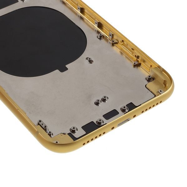 Zadní kryt baterie Apple iPhone 11 žlutý včetně středního rámečku