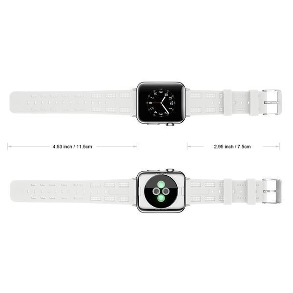 Apple Watch 42mm 44MM silikonový řemínek bílý