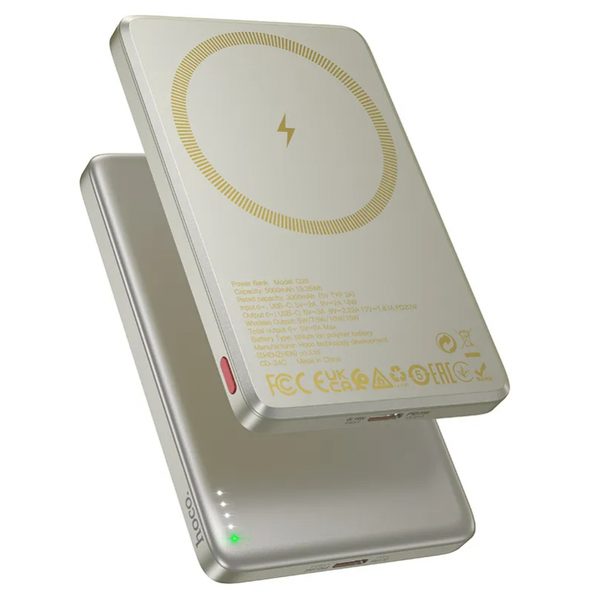 Powerbanka HOCO Q26 5000 mAh, 20 W PD, MagSafe, bezdrátové nabíjení, oranžová