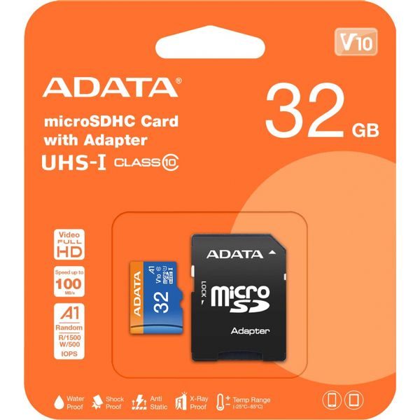 Paměťová karta microSDXC Adata 32GB, Class 10 / UHS-1 U1 + SD adaptér