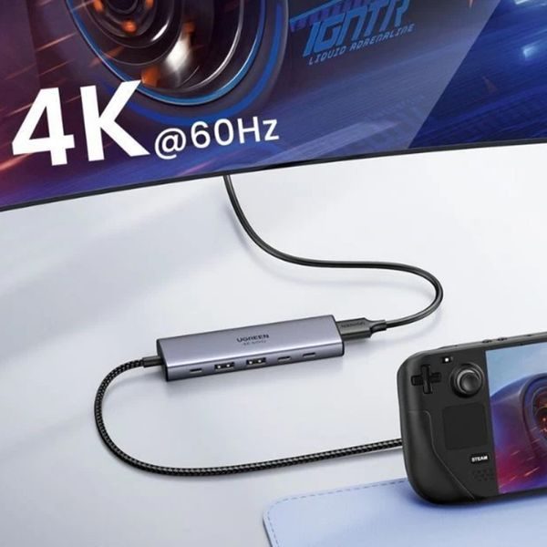 UGREEN USB-C Hub CM511 (35999), 2× USB-A 3.2 • 3× USB-C 3.2 • HDMI 4K60Hz – Grey