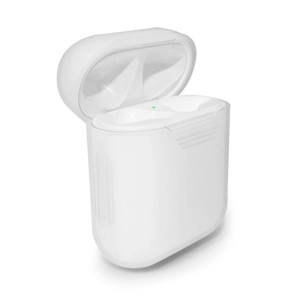 Apple Airpods ochranný kryt silikonový průhledný obal na beztrádová sluchátka transparentní