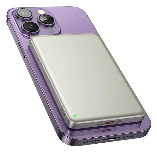 Powerbanka HOCO Q26 5000 mAh, 20 W PD, MagSafe, bezdrátové nabíjení, oranžová