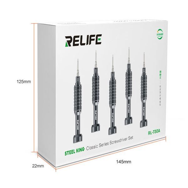 RELIFE RL-730A sada presných skrutkovačov 5 v 1 s magnetickými hrotmi (S2)