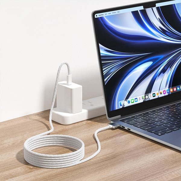 MagSafe 3 Charging Cable for MacBook – 2 m, 140W, USB-C to Magnetic Connector, Braided (Gray)