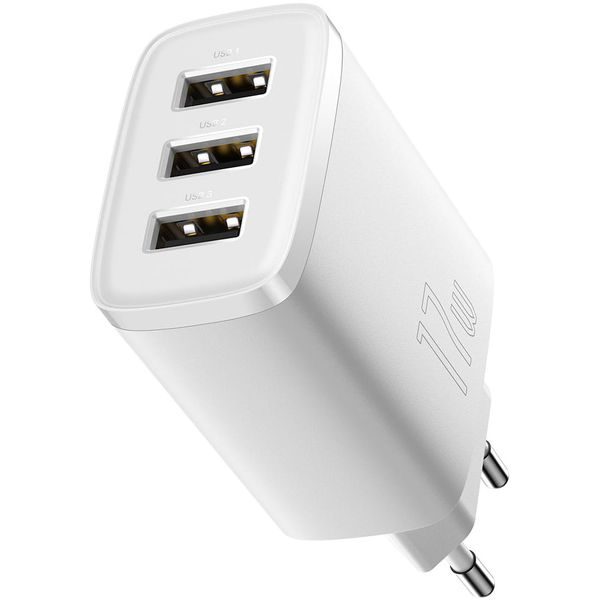 Nabíjecí adaptér Baseus Compact Quick Charger, 3x USB, 17W