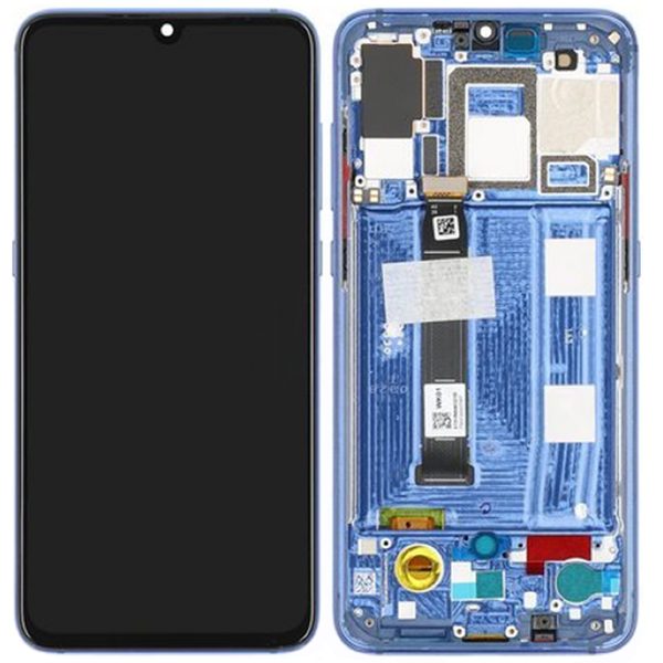 Xiaomi Mi 9 LCD OLED displej dotykové sklo včetně rámu (Service Pack) modrý