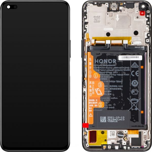 Honor 50 Lite LCD displej dotykové sklo + batéria originálna (Service Pack) Midnight Black
