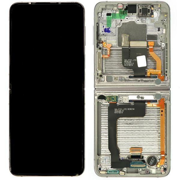 Samsung Galaxy Z Flip 4 F721B LCD displej dotykové sklo originální (Service Pack) vnitřní Silver/White