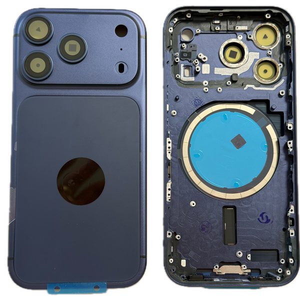 Zadní kryt baterie housing pro iPhone 17 Pro (Temně modrý)